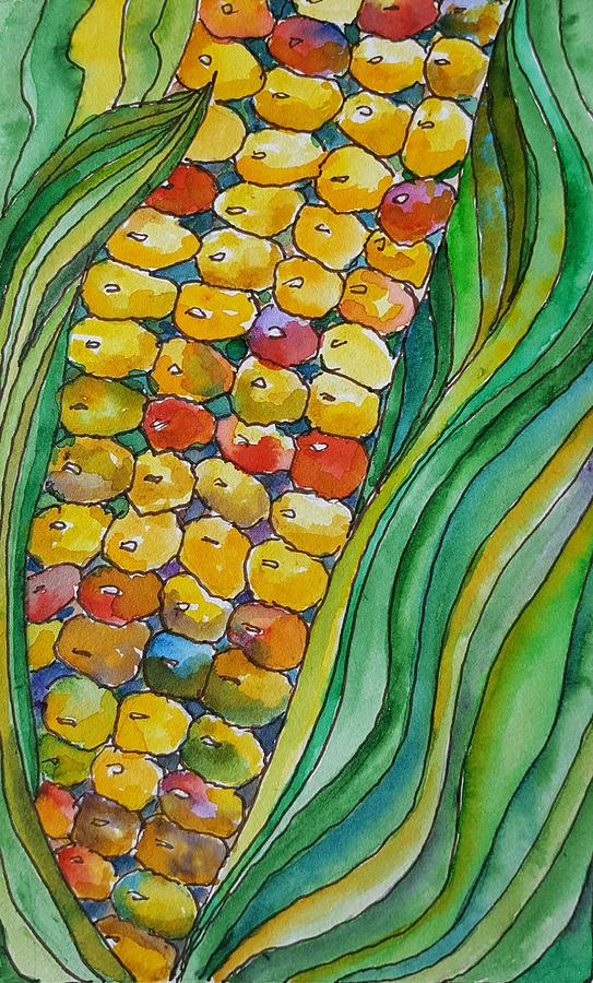 Colorful Corn Kernals Painting