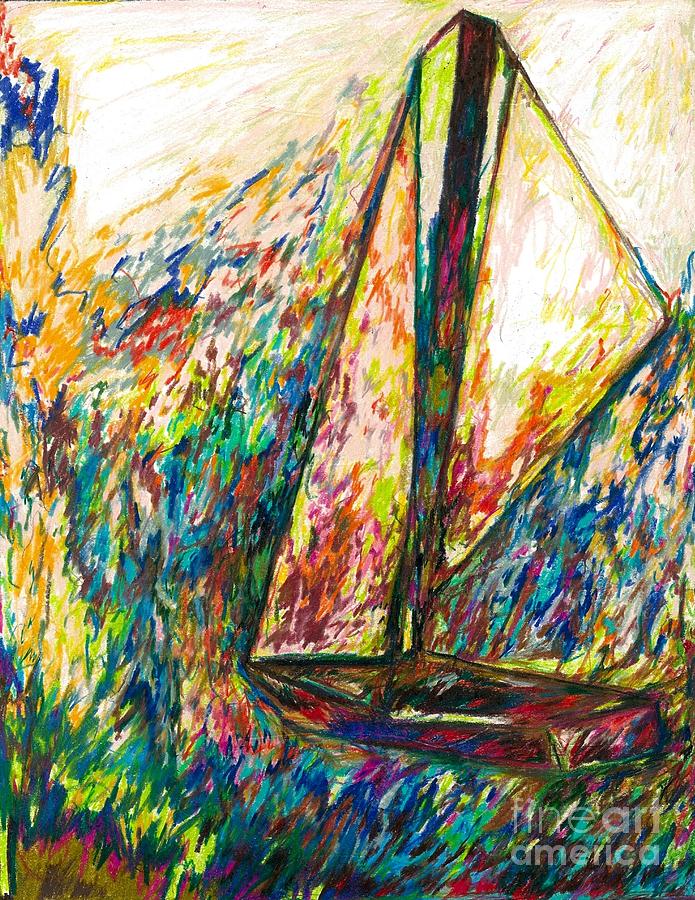 Colorful Day On The Water Drawing by Jon Kittleson
