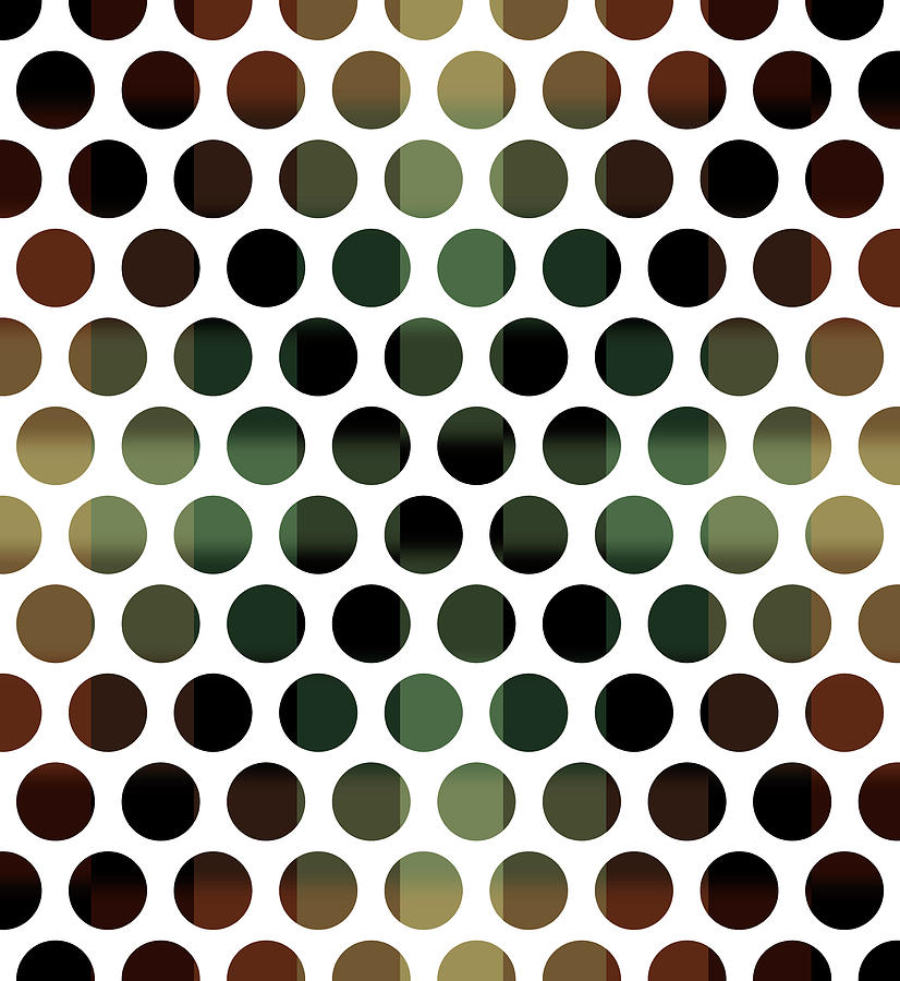 Vintage Mixed Media - Colorful Dots Pattern - Polka Dots - Pattern Design 5 - Brown, Slate, Grey, Beige, Steel by Studio Grafiikka