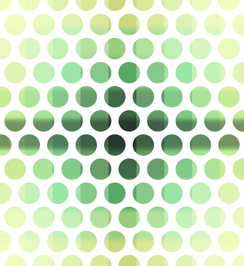 Colorful Dots Pattern - Polka Dots - Pattern Design 6 - Cream, Aqua, Teal, Olive, Green Mixed Media