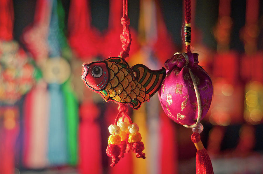 Colorful Fabric Fish And Sachet Photograph by Eastimages