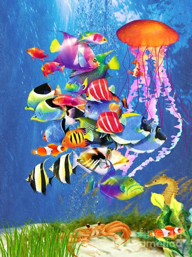 Colorful Fish Dance Digital Art by Gena Livings