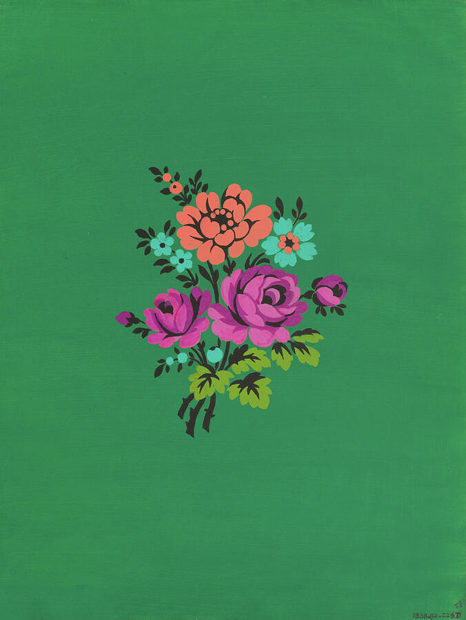 Colorful Floral Bouquet On Green Background Digital Art by Trendy Art Colorful Floral Bouquet On Green Background Digital Art by Trendy Art