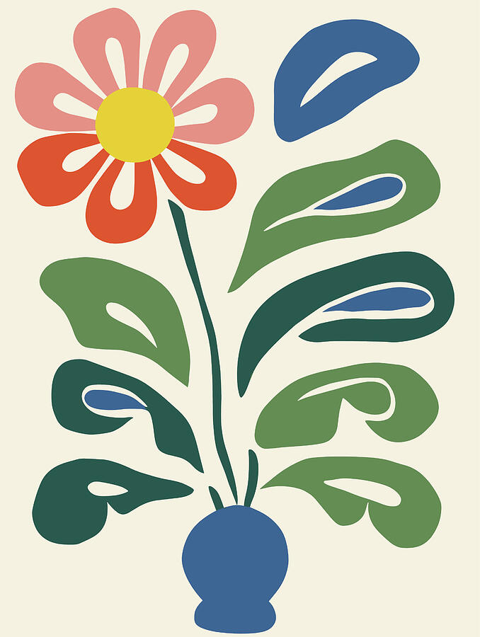 Colorful Flower In Simple Vase Design Digital Art by Trendy Art Colorful Flower In Simple Vase Design Digital Art by Trendy Art