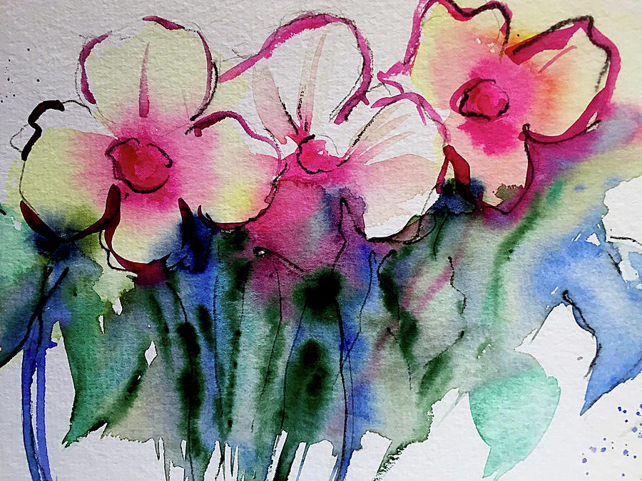 Colorful Flowers Art  Painting by Britta Zehm