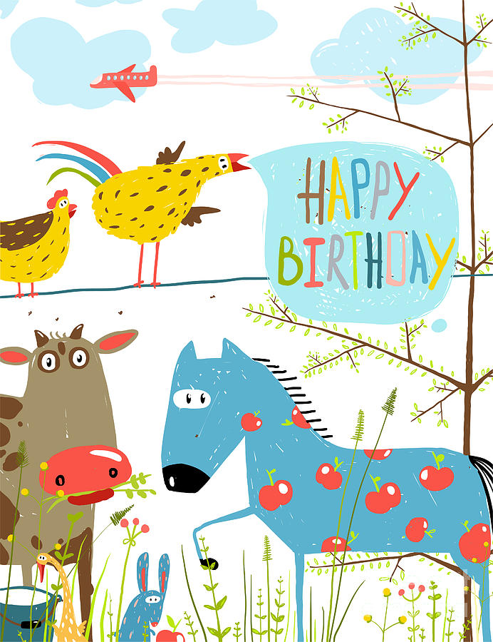 Goose Digital Art - Colorful Funny Cartoon Farm Domestic by Popmarleo Goose Digital Art - Colorful Funny Cartoon Farm Domestic by Popmarleo