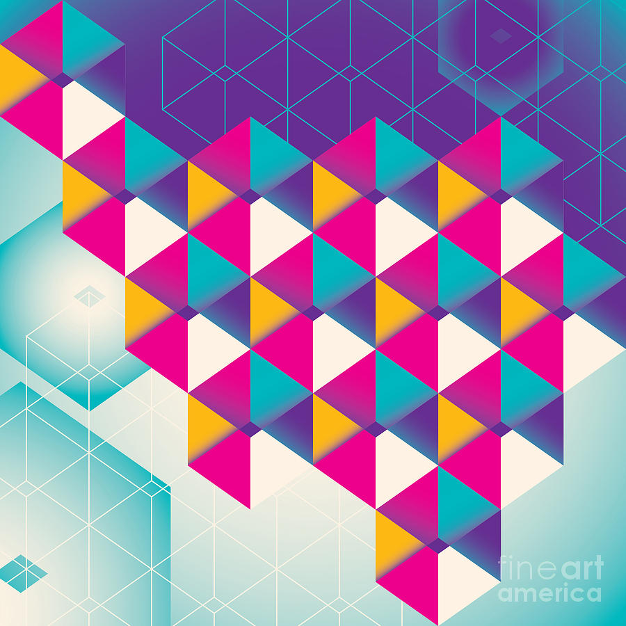 Cover Digital Art - Colorful Geometric Abstraction. Vector by Radoman Durkovic Cover Digital Art - Colorful Geometric Abstraction. Vector by Radoman Durkovic