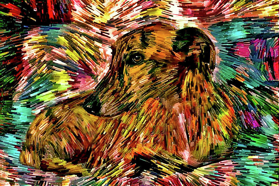 Colorful Greyhound Art Digital Art by Peggy Collins