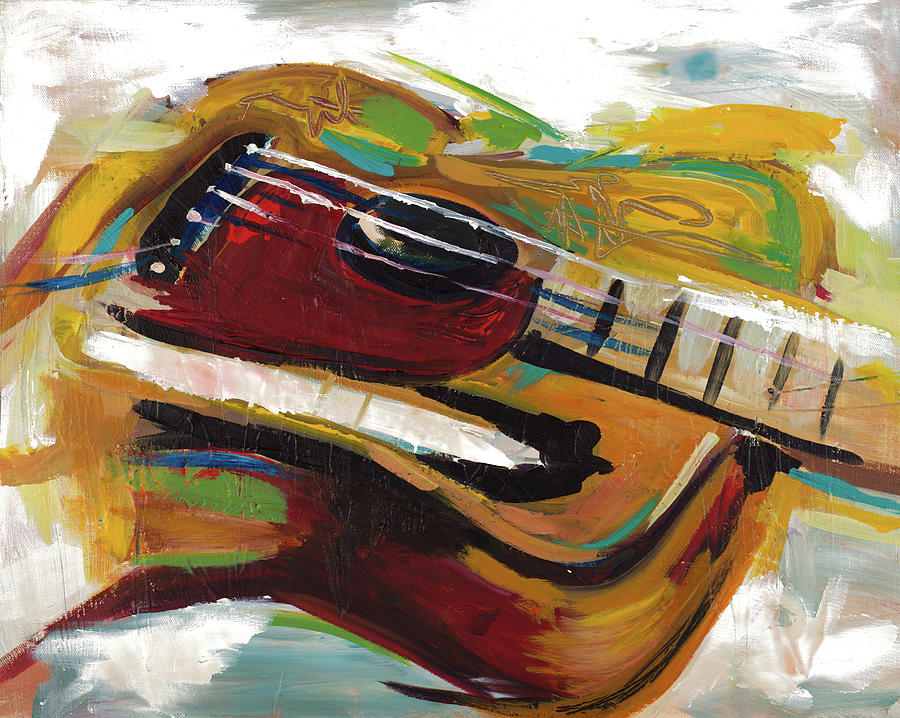 Music Painting - Colorful Guitar by Andy Beauchamp