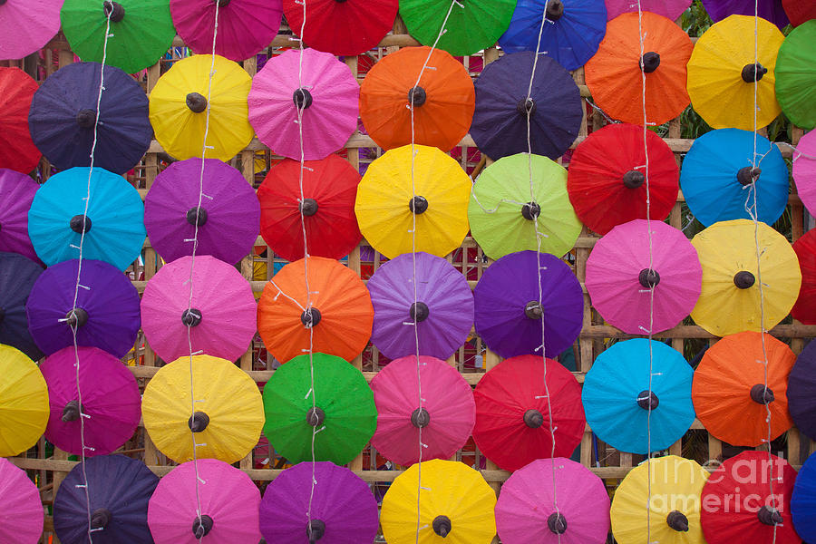 Sukhothai Photograph - Colorful Handmade Umbrellas Bo Sang by Teerapon1979 Sukhothai Photograph - Colorful Handmade Umbrellas Bo Sang by Teerapon1979