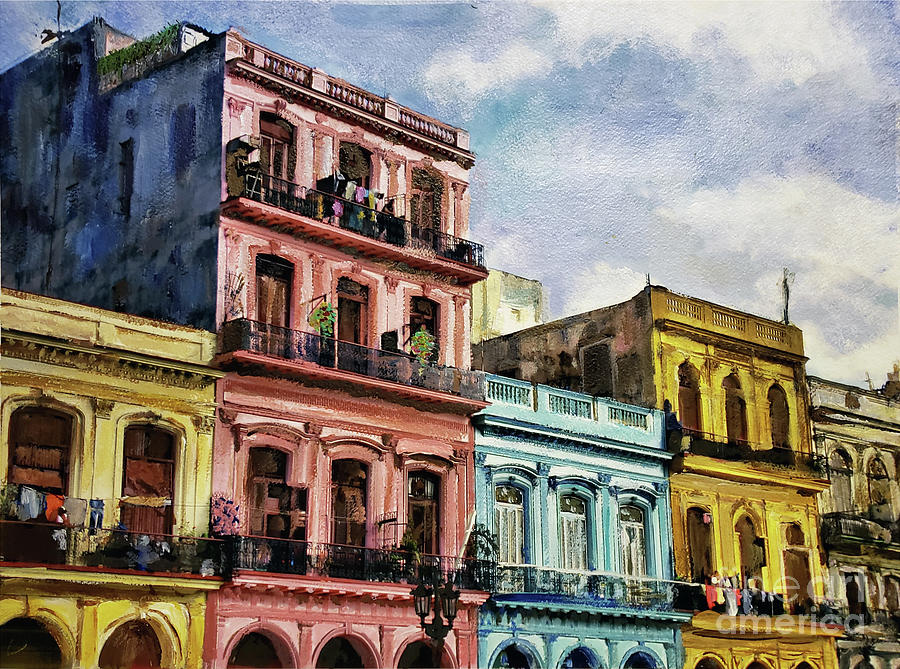 Colorful Havana Painting by Donna Walsh