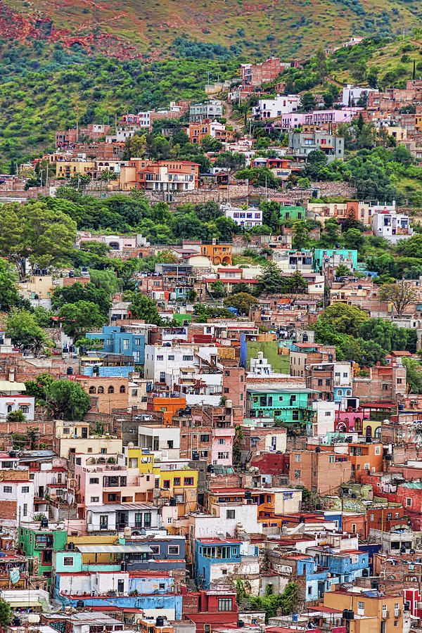Colorful hilltop houses in Guanajuato, Mexico Photograph by Tatiana Travelways