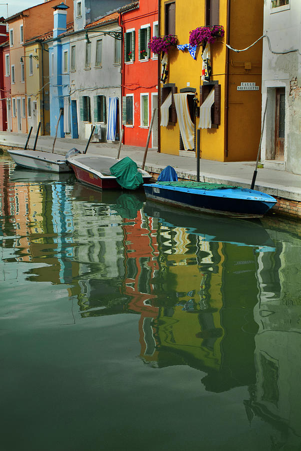 Colorful Houses And Boats, Burano Photograph by Dakin Roy