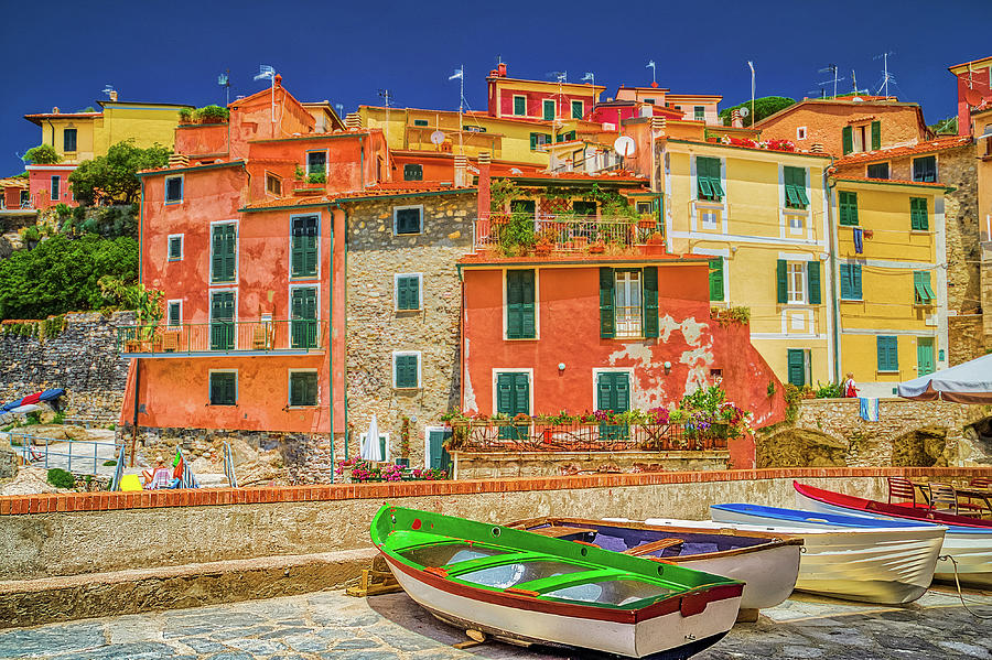 colorful houses of Tellaro Photograph by Vivida Photo PC