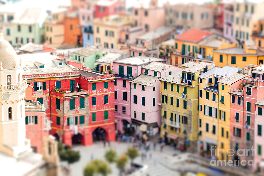Church Photograph - Colorful Houses Of Vernazza With by Fischers Church Photograph - Colorful Houses Of Vernazza With by Fischers