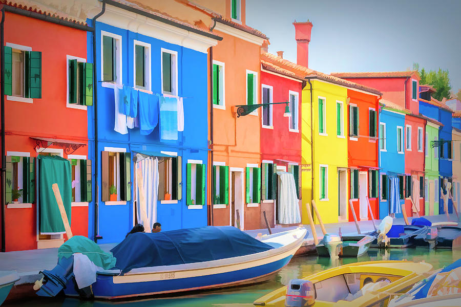 Colorful houses on Burano Island. Digital Art by Elizabeth Coughlan ...