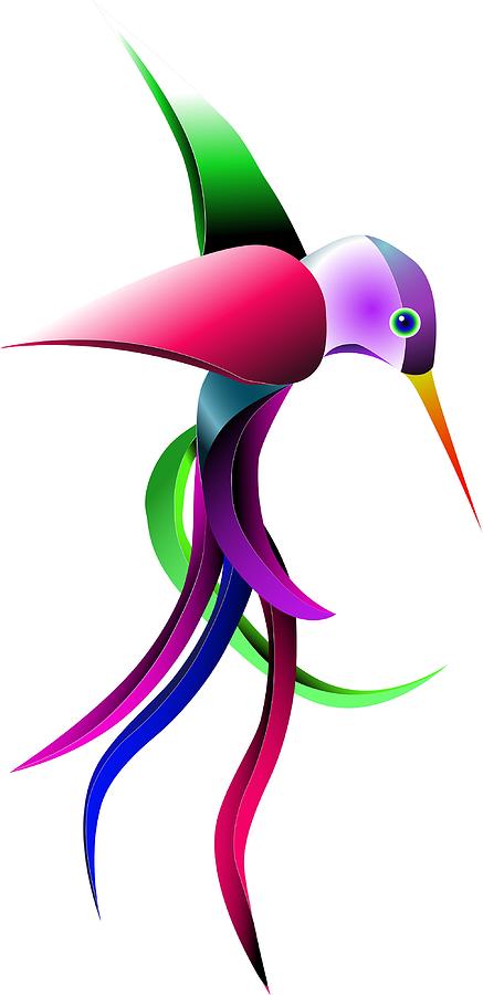 Colorful hummingbird Digital Art by Patricia Piotrak