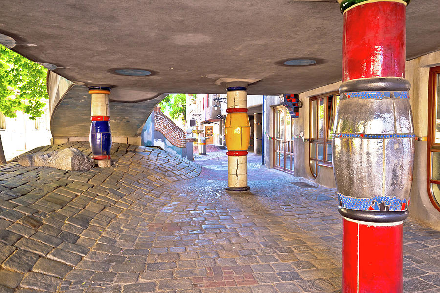Colorful Hundertwasserhaus square architecture of Vienna view Photograph by Brch Photography