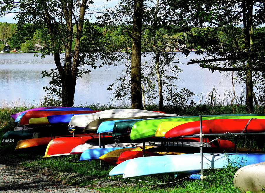 Colorful Kayaks in Waiting Photograph by Linda Stern