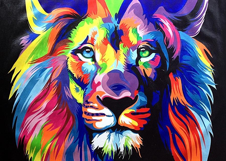 Colorful Lion Painting by Vishal Gurjar - Pixels