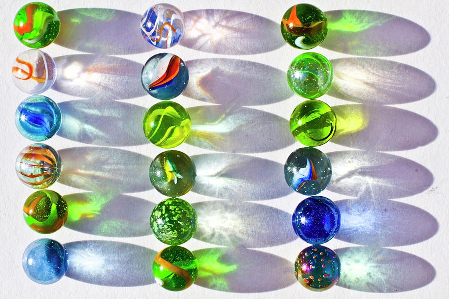 Colorful Marbles And Shadows Photograph by Image By Catherine Macbride