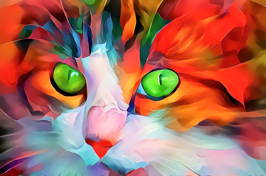 Colorful Masters Fire Glow Kitten Digital Art by Don Northup