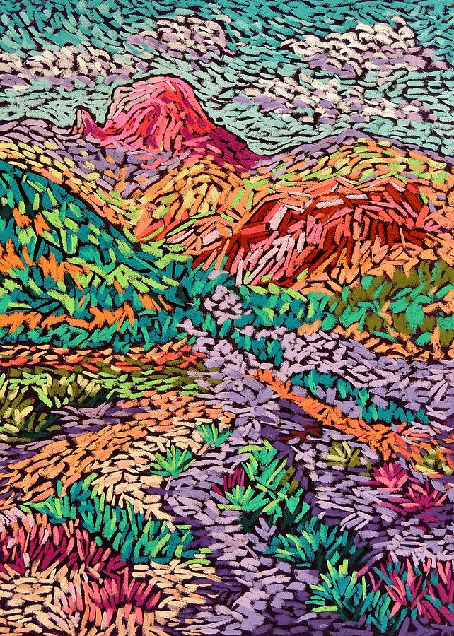Colorful Mountains Pastel by Candy Mayer