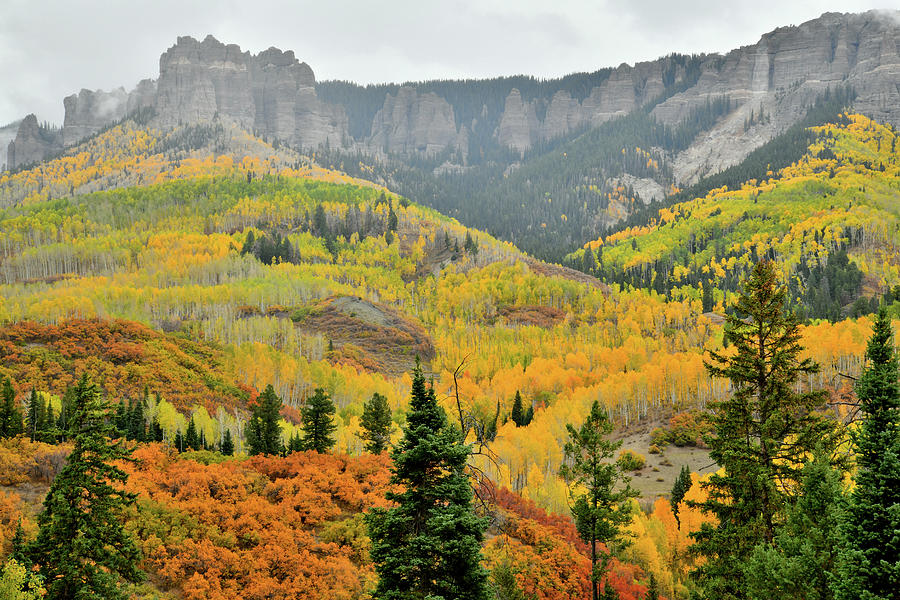 Colorful Mountainsides along Owl Creek Pass Road Photograph by Ray Mathis