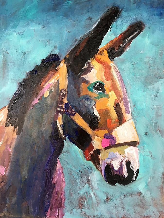 Colorful Mule Painting by Susan Elizabeth Jones