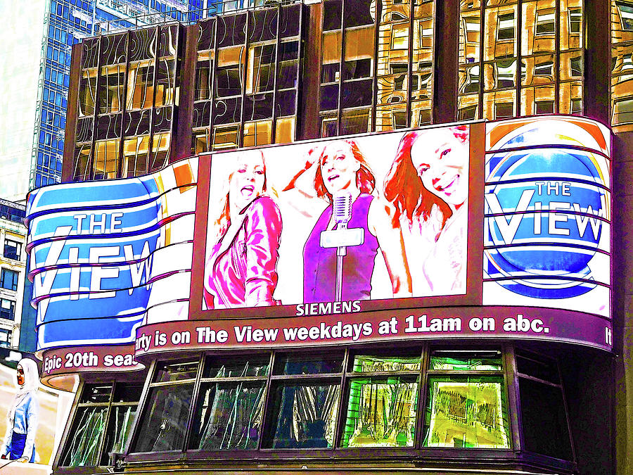 Colorful neon billboards at Times Square in New York City 1 Painting by Jeelan Clark