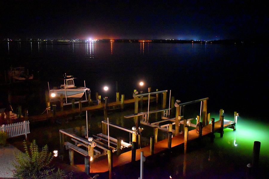 Colorful Night At The Dock Photograph