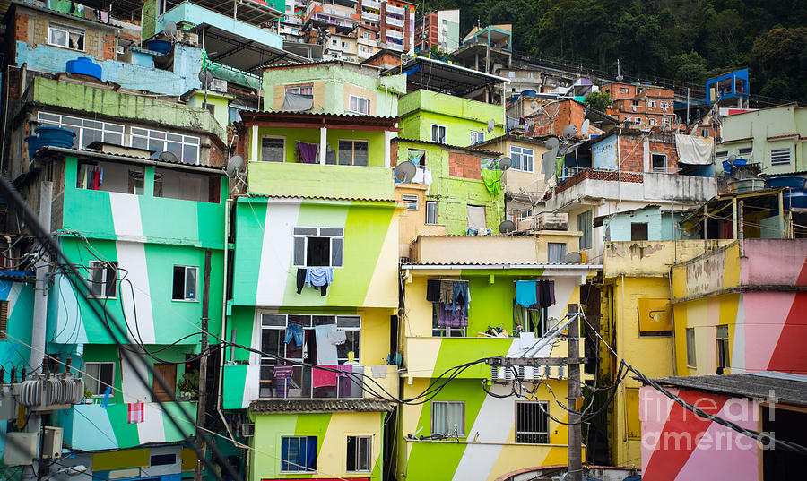 De Photograph - Colorful Painted Buildings Of Favela by Skreidzeleu De Photograph - Colorful Painted Buildings Of Favela by Skreidzeleu