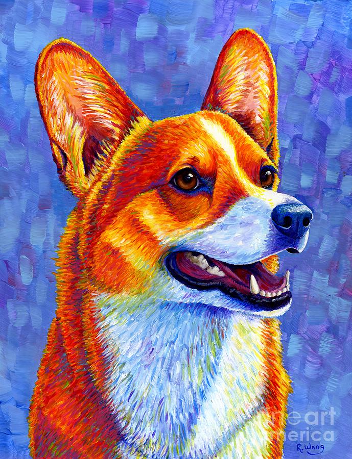 Mischief Maker - Colorful Pembroke Welsh Corgi Dog by Rebecca Wang Mischief Maker - Colorful Pembroke Welsh Corgi Dog by Rebecca Wang