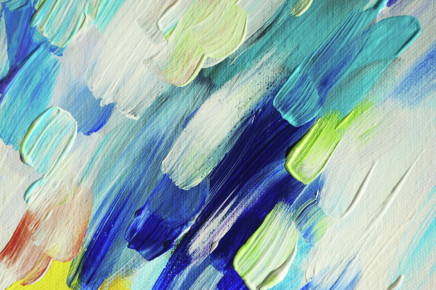 Colorful Rain Fragment 7. Abstract Painting Photograph by Jenny Rainbow