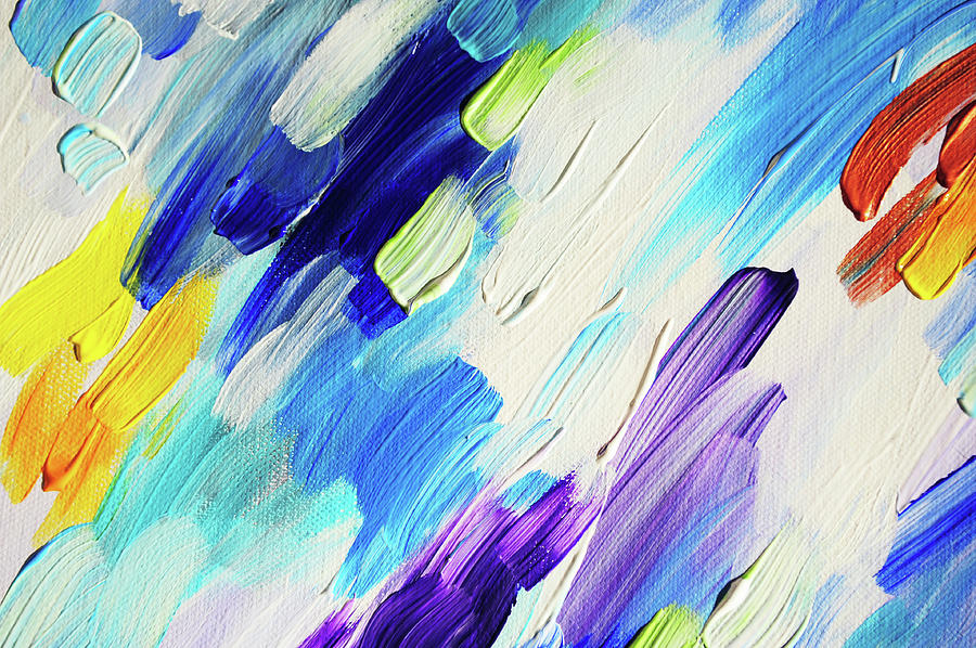 Colorful Rain Fragment. Abstract Painting Photograph by Jenny Rainbow