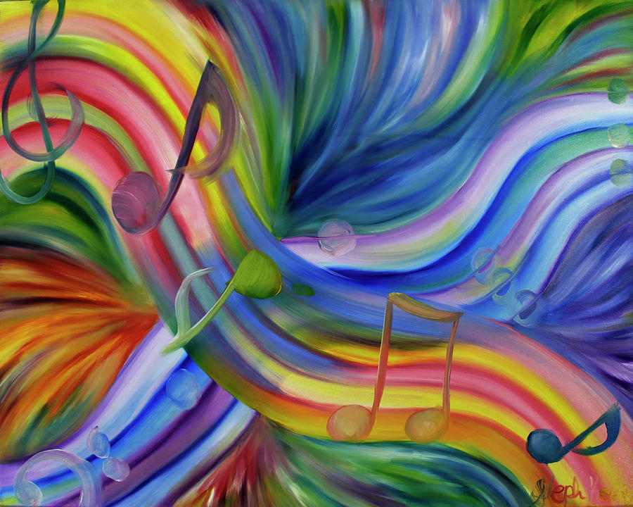 colorful music notes art
