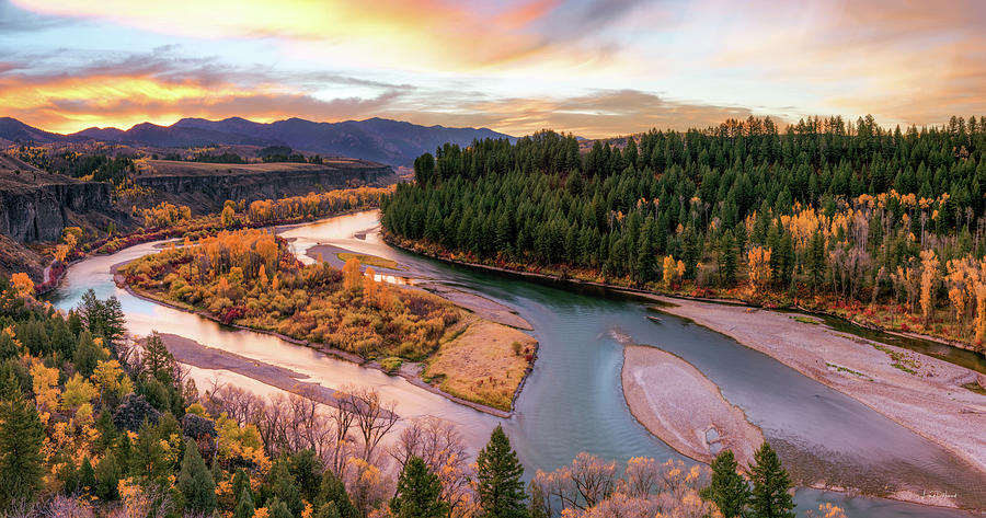 Fall Photograph - Snake River Sunrise, East Idaho by Leland D Howard