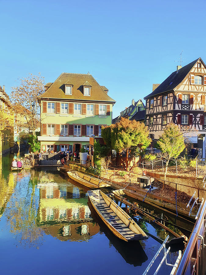 Colorful Romantic City Colmar, Called Little Venice In France, A Pyrography