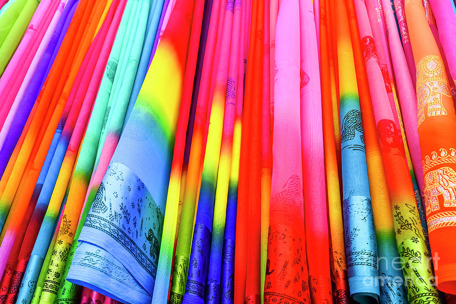 Colorful Saree Sari Background Photograph by Surangaw