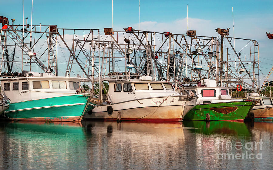 Colorful Shrimp Boats by Edie Ann Mendenhall