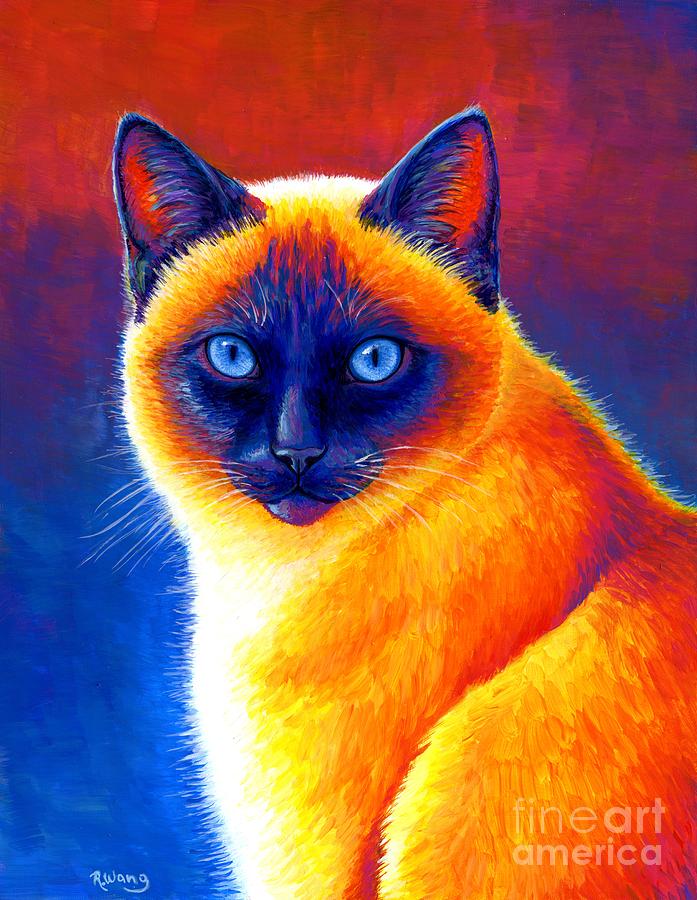 Jewel of the Orient - Colorful Siamese Cat by Rebecca Wang Jewel of the Orient - Colorful Siamese Cat by Rebecca Wang