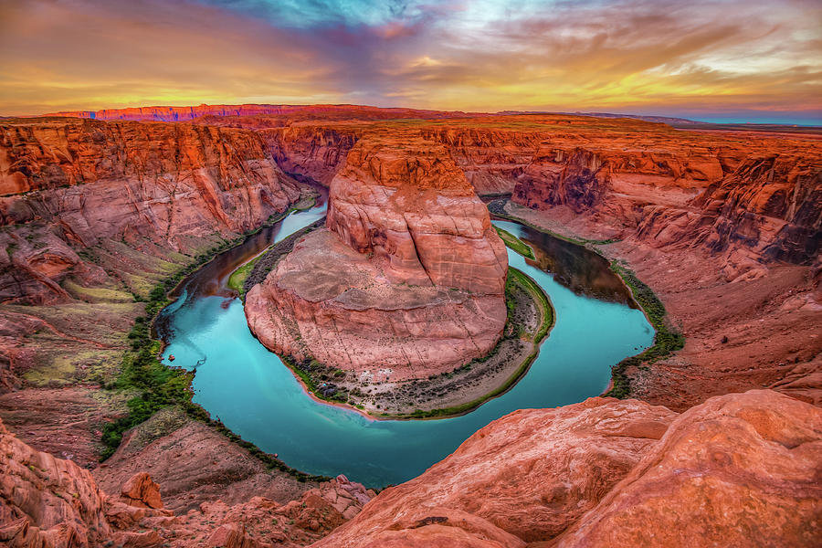 Grand Canyon National Park Photograph - Colorful Skies Over Horseshoe Bend - Page Arizona by Gregory Ballos