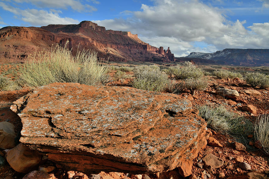 Colorful Slab and Fisher Towers in Castle Valley Utah Photograph by Ray Mathis