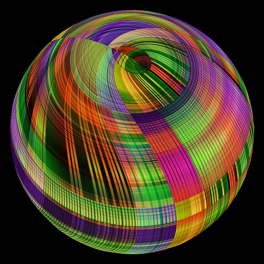 Colorful One Sphere Digital Art by Grace Iradian