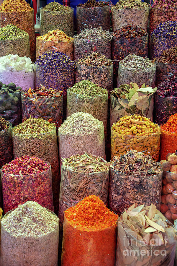 Colorful spices in Dubai Photograph by Delphimages Photo Creations