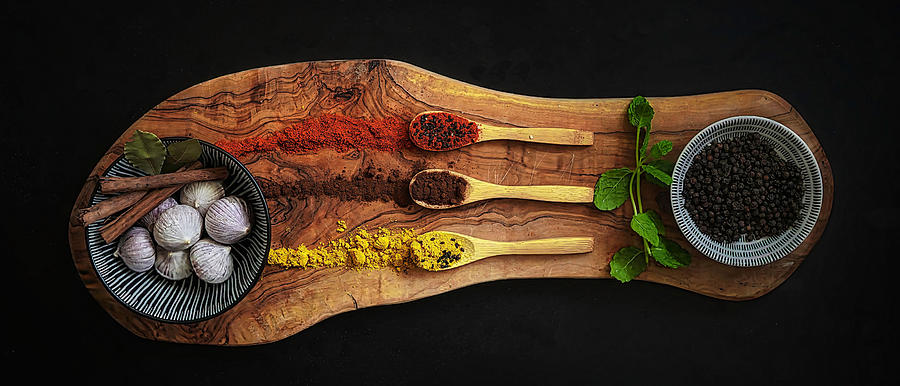 Still Life Photograph - Colorful Still-life With Herbs. 3 by Saskia Dingemans