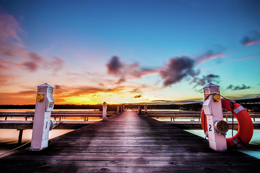 Colorful Sunset At Midway Marina Photograph by Jordan Hill
