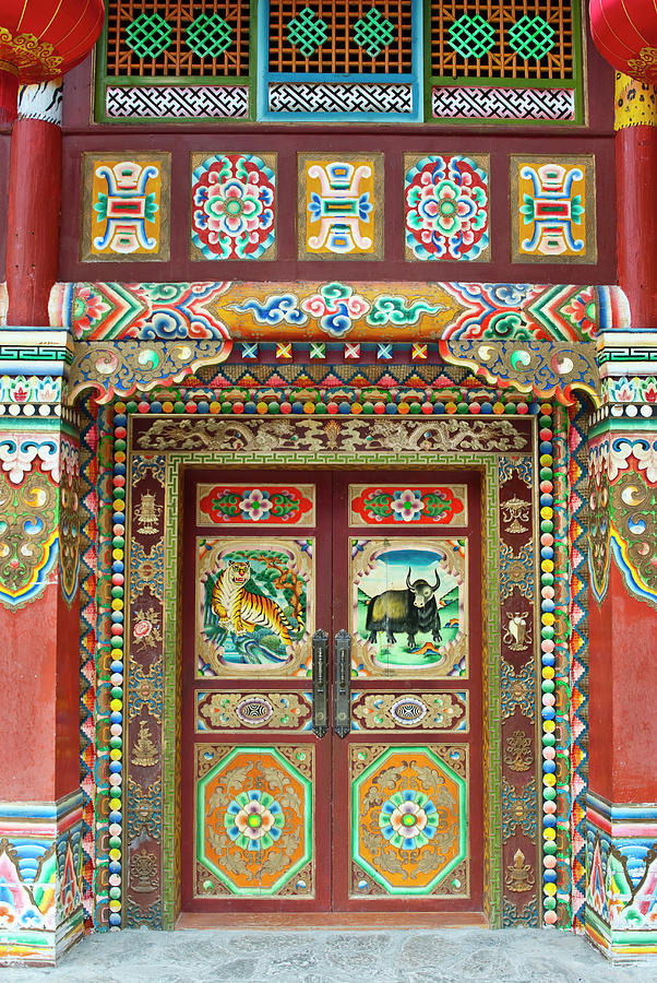 Colorful Tibetan Designs On Wall And Photograph by Gallo Images