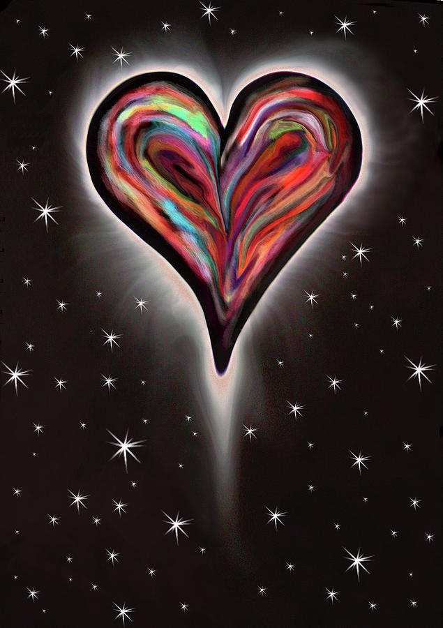 Valentines Day Digital Art - Colorful Total Eclipse Of The Heart 1 by Her Arts Desire