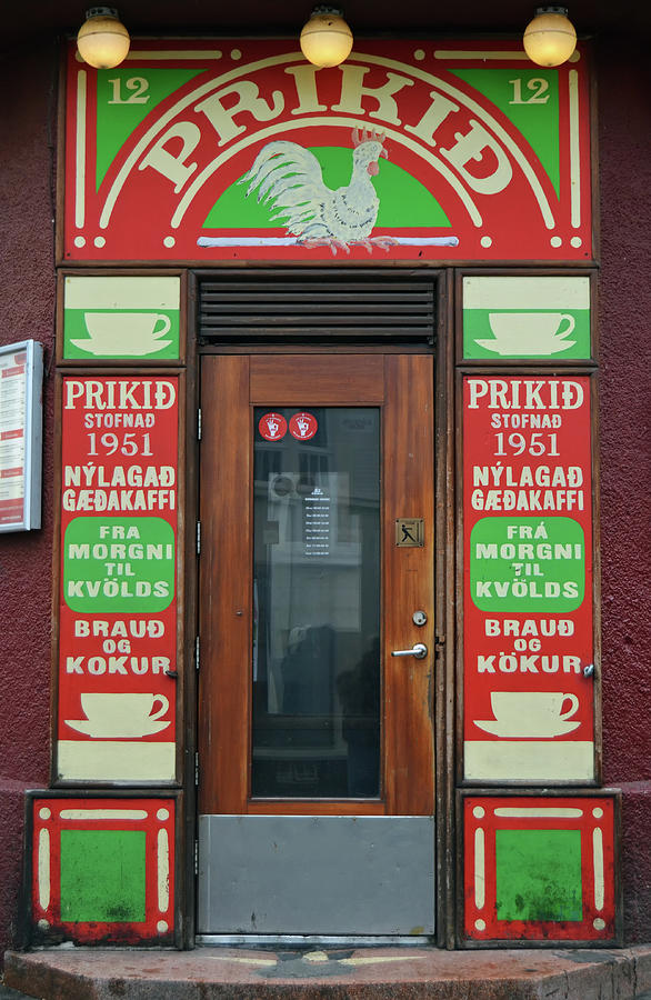 Colorful Traditional Coffee Shop Entrance Door Reykjavic Iceland Photograph by Shawn OBrien